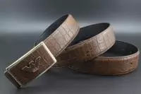 ceinture emporio armani eagle crocodile pattern coffee